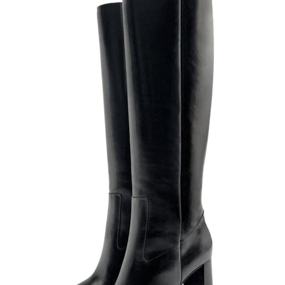 ZARA HEELED KNEE HIGH BOOTS BLACK SIZE 6.5 | 1002/013 - Picture 1 of 11